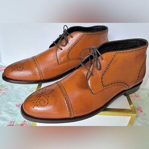 Marc Joseph Leather Wingtip MAC 007 Oxford Dress Shoe Walnut color Size 13 NWOB